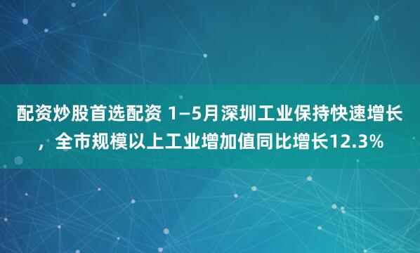 配资炒股首选配资 1—5月深圳工业保持快速增长，全市规模以上工业增加值同比增长12.3%